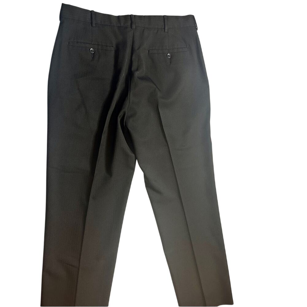 Perry Ellis Portfolio Black Dress Pants 34x30 Wedding Guest Formal Classic Fit - Picture 3 of 11